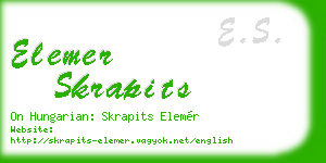elemer skrapits business card